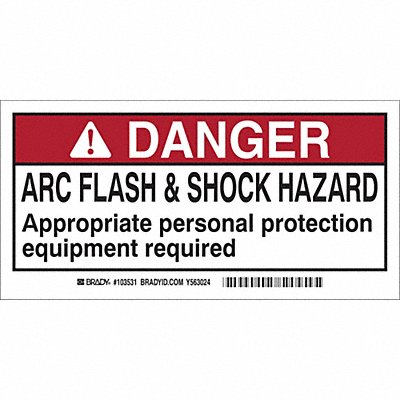 Arc Flash Protection Labl 2inHx4inW PK10