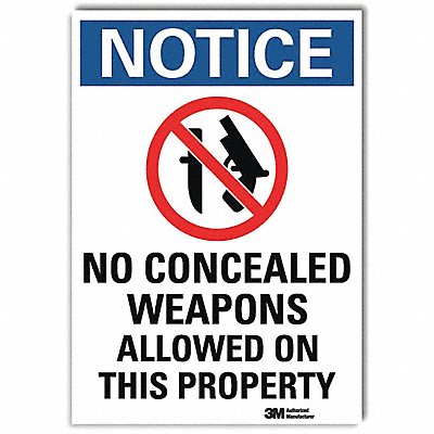 Notice Sign 14x10 In. English