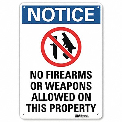 Notice Sign 14x10 In. English
