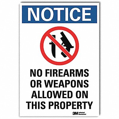 Notice Sign 14x10 In. English