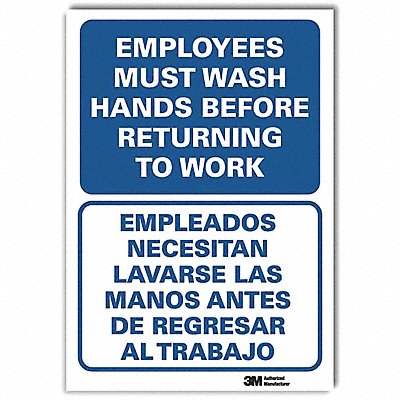 J2703 Hygiene Sign 10x7 In. Bilingual