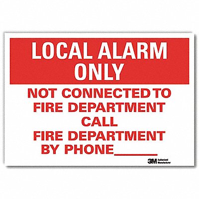 Fire Alarm Sign 7 Hx10 W English