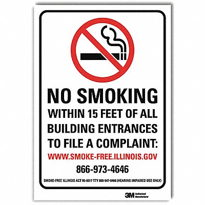No Smoking Sign 14x10 In. English
