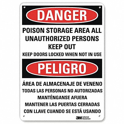 Danger Sign 14x10 In. Bilingual