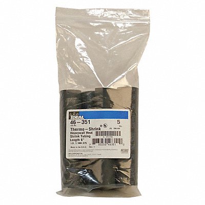 Shrink Tubing 1.1in ID Black 6in PK5