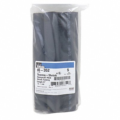 Shrink Tubing 1.1in ID Black 9in PK5
