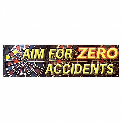 Banner Aim For Zero 28 x 96 In.