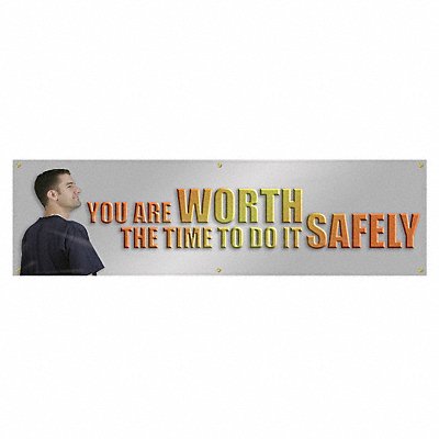 Banner You Are Worth The Time 28 x 96 In