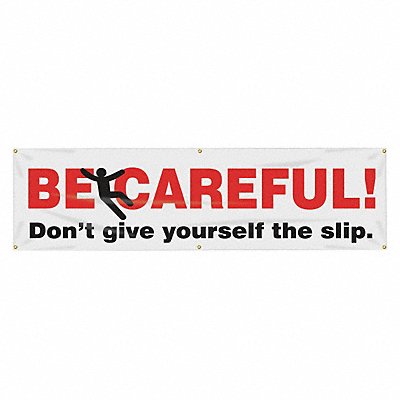 Banner Be Careful Dont Slip 28 x 96 In.