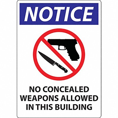 Concealed Carry Sign Text English