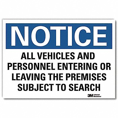 NoticeSign ReflecSelfAdhVinyl 10inWx7inH