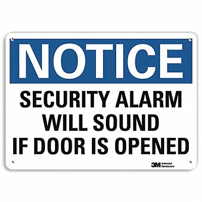 Notice Sign Security Alarm 10 x14