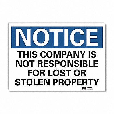 NoticeSign ReflecSelfAdhVinyl 10inWx7inH