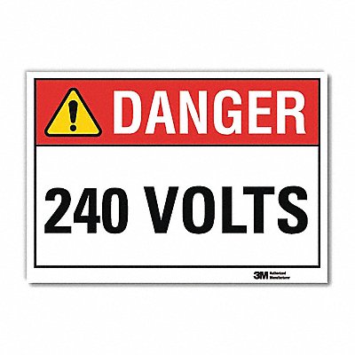 Danger Sign Self-Adhesv Mount 7inWx5inH