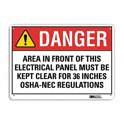Danger Sign 4 Hole Mount 14inWx10inH