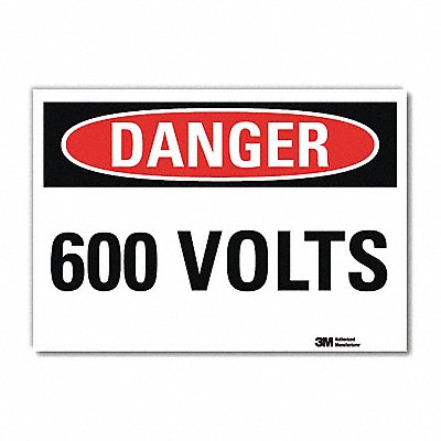 Danger Sign Self-Adhesv Mount 10inWx7inH