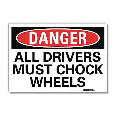 Danger Sign Self-Adhesv Mount 10inWx7inH