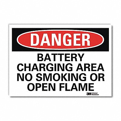 Danger No Smoking Sign Batteries 10x14