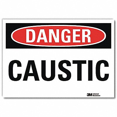 Danger Sign Self-Adhesv Mount 7inWx5inH