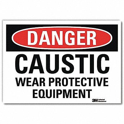 Danger Sign Self-Adhesv Mount 7inWx5inH