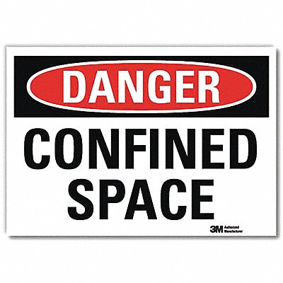 Danger Sign Self-Adhesv Mount 10inWx7inH