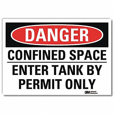 Danger Sign Self-Adhesv Mount 7inWx5inH