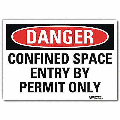Danger Sign Self-Adhesv Mount 10inWx7inH