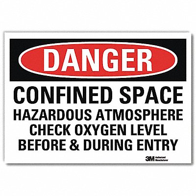 Danger Sign Self-Adhesv Mount 7inWx5inH