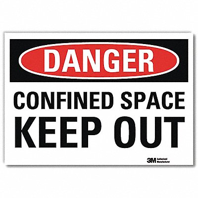 Danger Sign Self-Adhesv Mount 10inWx7inH