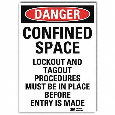 Danger Sign Slf-Adhesv Mount 10inWx14inH