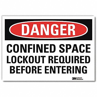 Danger Sign Self-Adhesv Mount 10inWx7inH