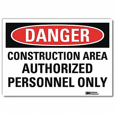 Danger Sign Self-Adhesv Mount 10inWx7inH