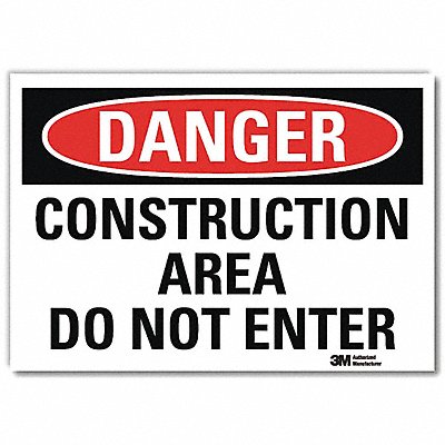 Danger Sign Slf-Adhesv Mount 14inWx10inH
