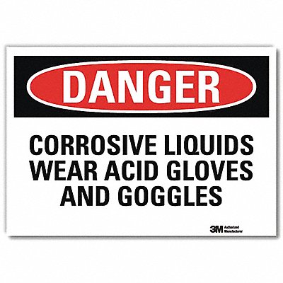 Danger Sign Slf-Adhesv Mount 14inWx10inH