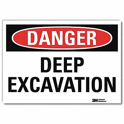 Danger Sign Self-Adhesv Mount 7inWx5inH