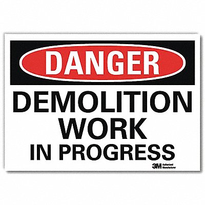 Danger Sign Self-Adhesv Mount 7inWx5inH
