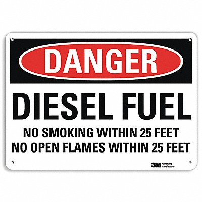 Danger No Smoking Sign Diesel 10x14