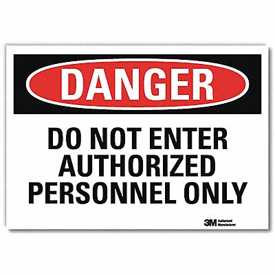 Danger Sign Self-Adhesv Mount 7inWx5inH