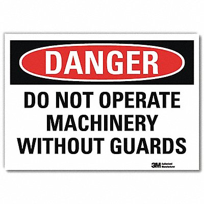 Danger Sign Self-Adhesv Mount 10inWx7inH