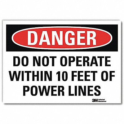 Danger Sign Self-Adhesv Mount 10inWx7inH