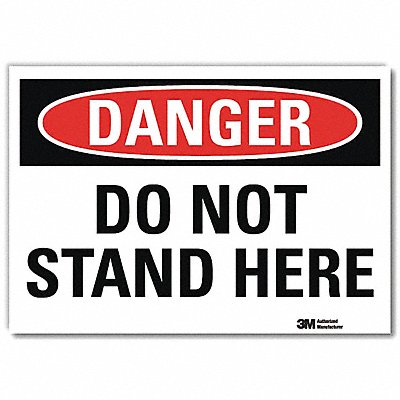 Danger Sign Slf-Adhesv Mount 14inWx10inH