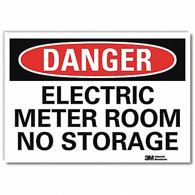 Danger Sign Self-Adhesv Mount 10inWx7inH