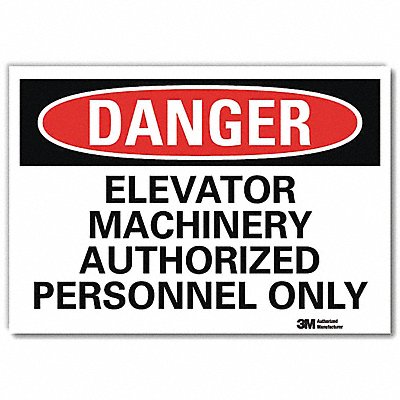 Danger Sign Self-Adhesv Mount 10inWx7inH
