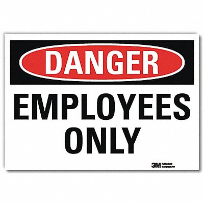Danger Sign Self-Adhesv Mount 10inWx7inH