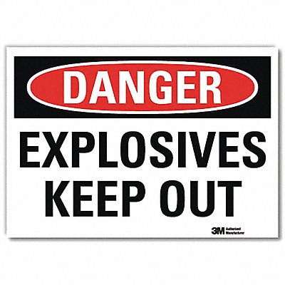 Danger Sign Self-Adhesv Mount 10inWx7inH