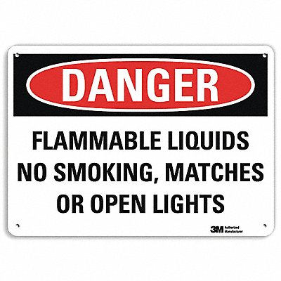 Danger No Smoking Sign Flammable 7x10