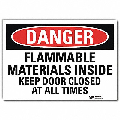Danger Sign Self-Adhesv Mount 7inWx5inH