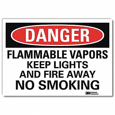 Danger No Smoking Sign Flammable 7x10