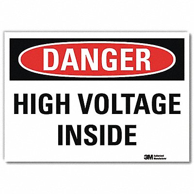 Danger Sign Self-Adhesv Mount 7inWx5inH