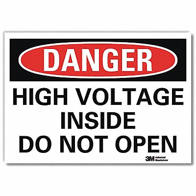 Danger Sign Slf-Adhesv Mount 14inWx10inH